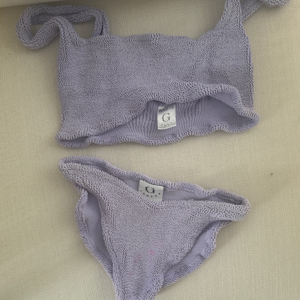 Hunza G Lavender Textured Bikini Set